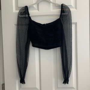Windsor Black Mesh Crop Top